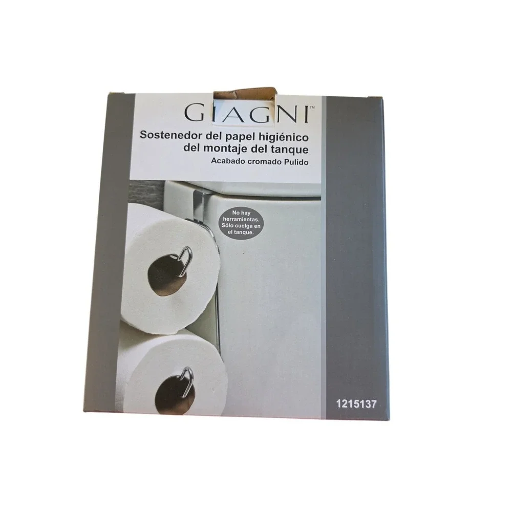 Giagni Tank‎ Mount Toilet Tissue Holder Polished Chrome Finish 1215137 NEW